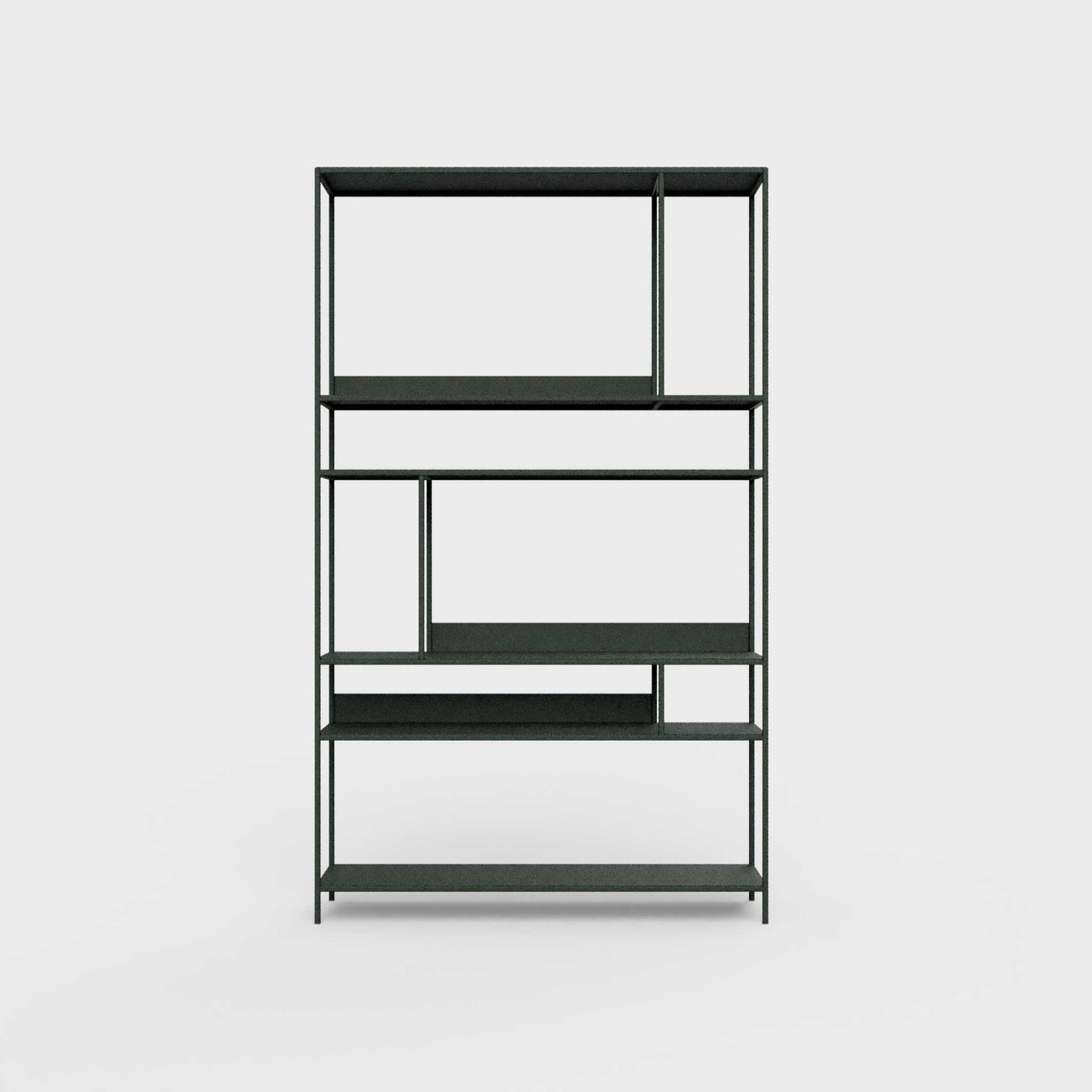 ÉTAUDORÉ Floks 01 powder coated steel bookcase in bottle green