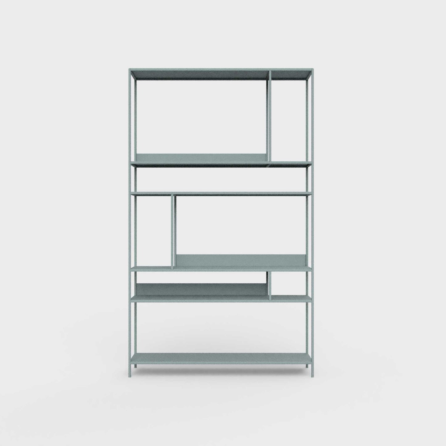 ÉTAUDORÉ Floks 01 powder coated steel bookcase in celadon green