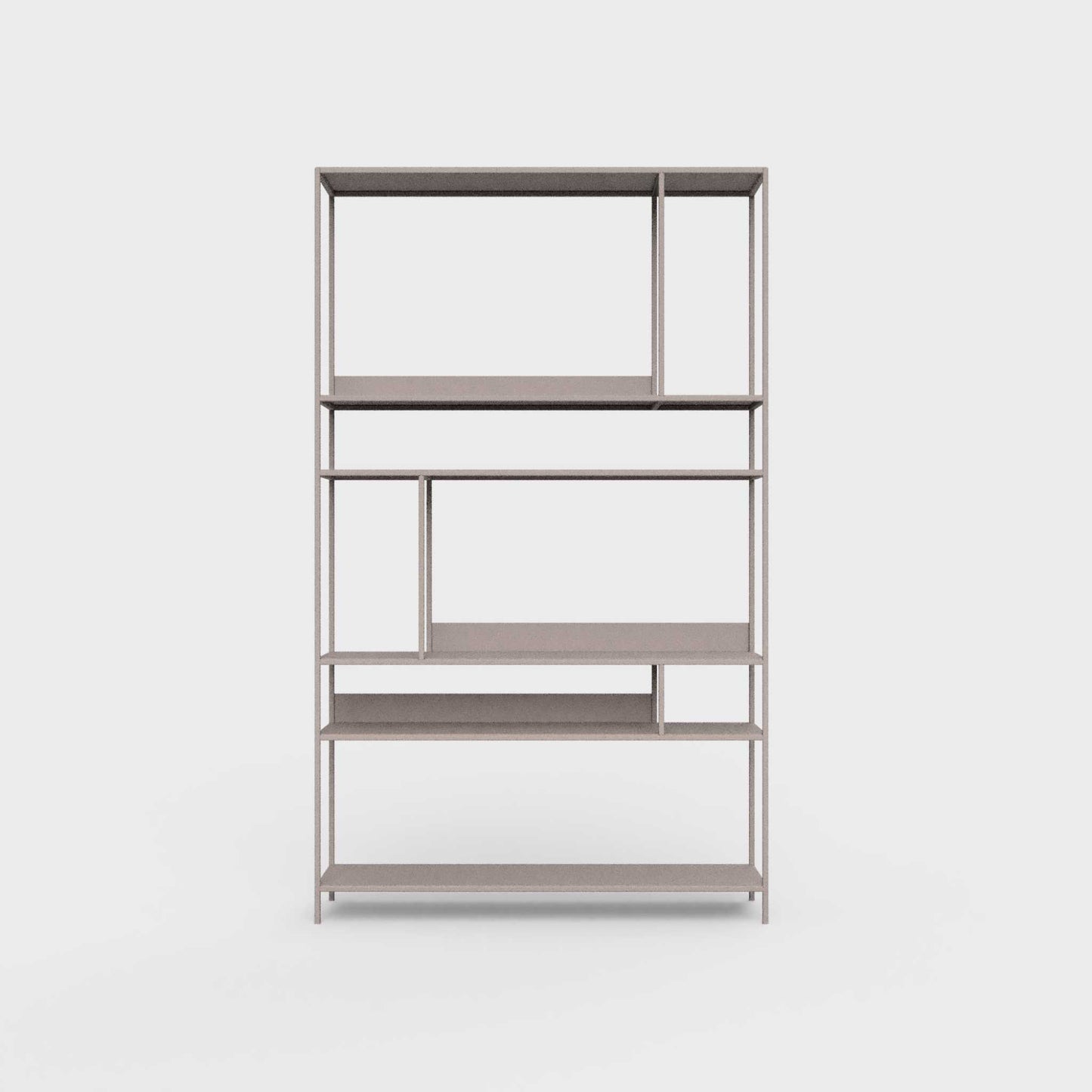 ÉTAUDORÉ Floks 01 powder coated steel bookcase in cold beige