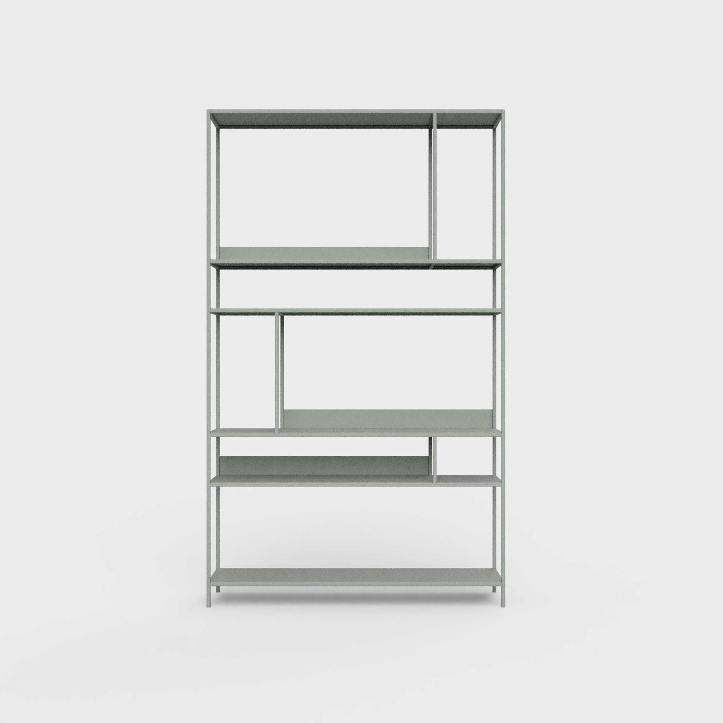 ÉTAUDORÉ Floks 01 powder coated steel bookcase in dark matcha green