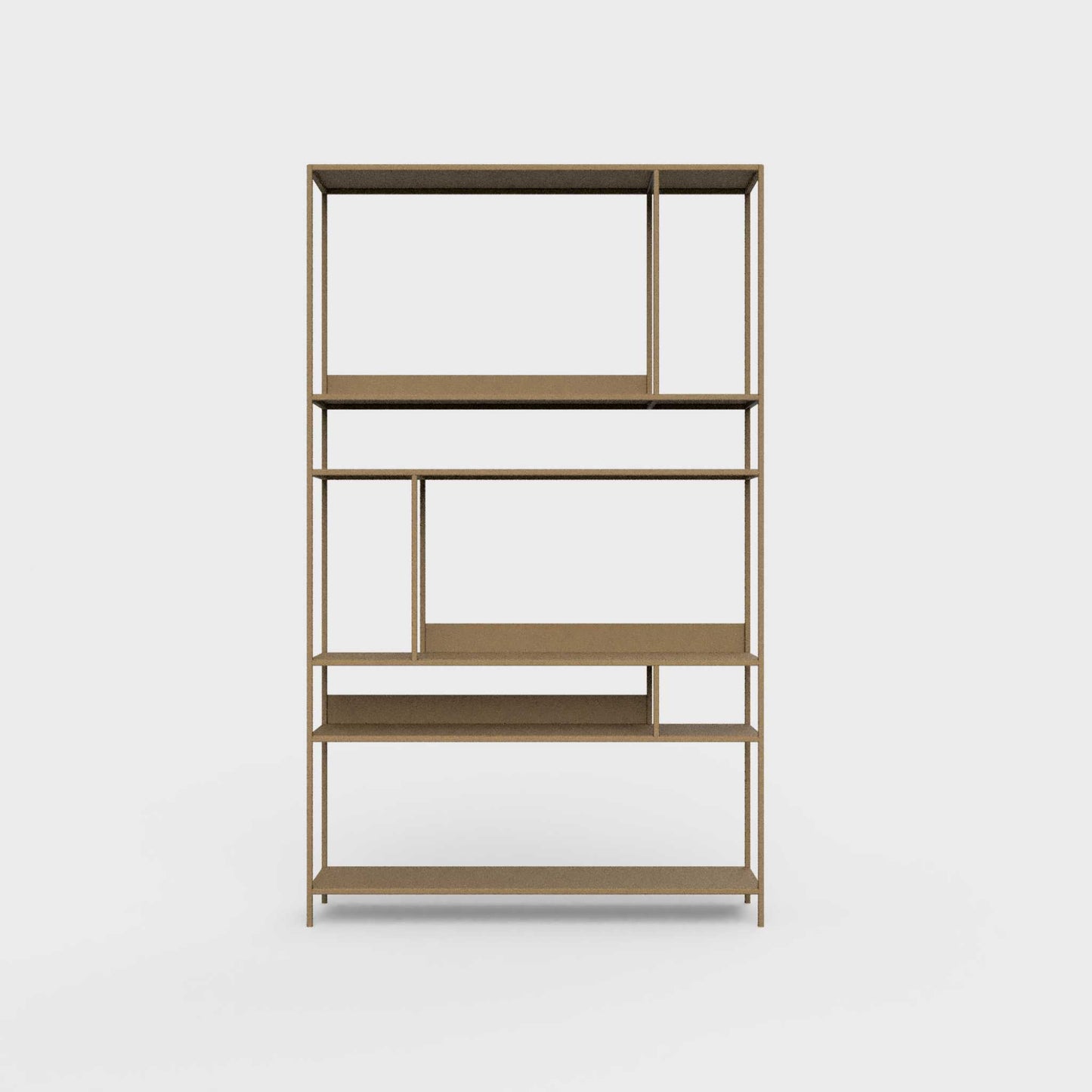 ÉTAUDORÉ Floks 01 powder coated steel bookcase in desert palm color