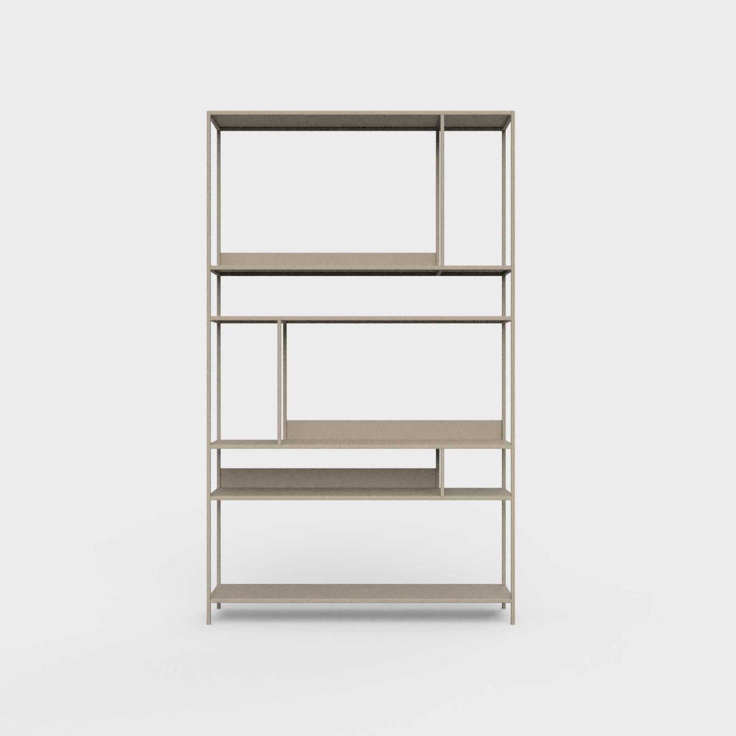 ÉTAUDORÉ Floks 01 powder coated steel bookcase in khaki