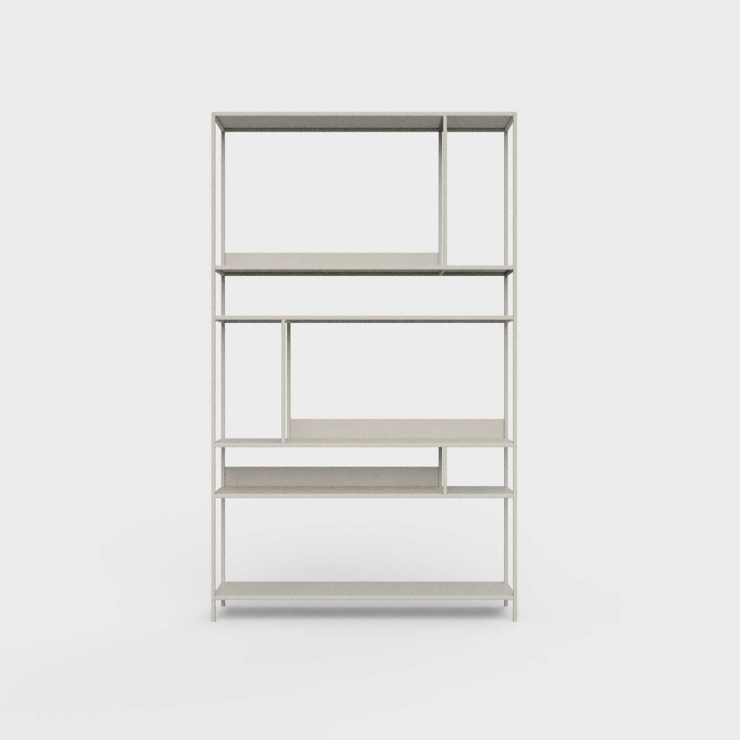 ÉTAUDORÉ Floks 01 powder coated steel bookcase in light beige