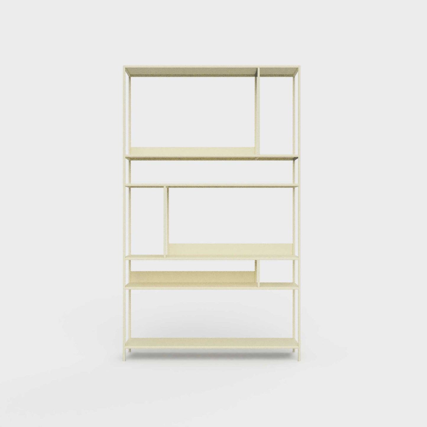 ÉTAUDORÉ Floks 01 powder coated steel bookcase in light ecru
