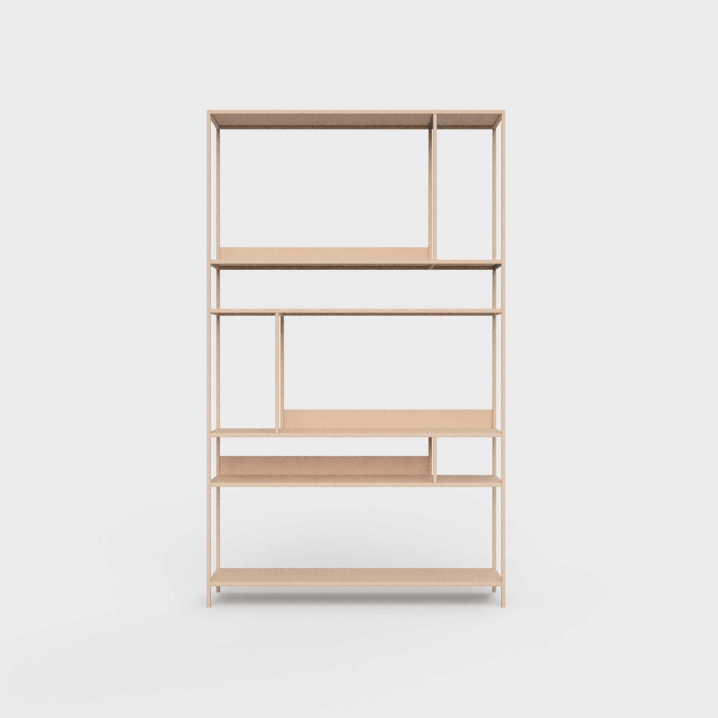 ÉTAUDORÉ Floks 01 powder coated steel bookcase in pastel salmon