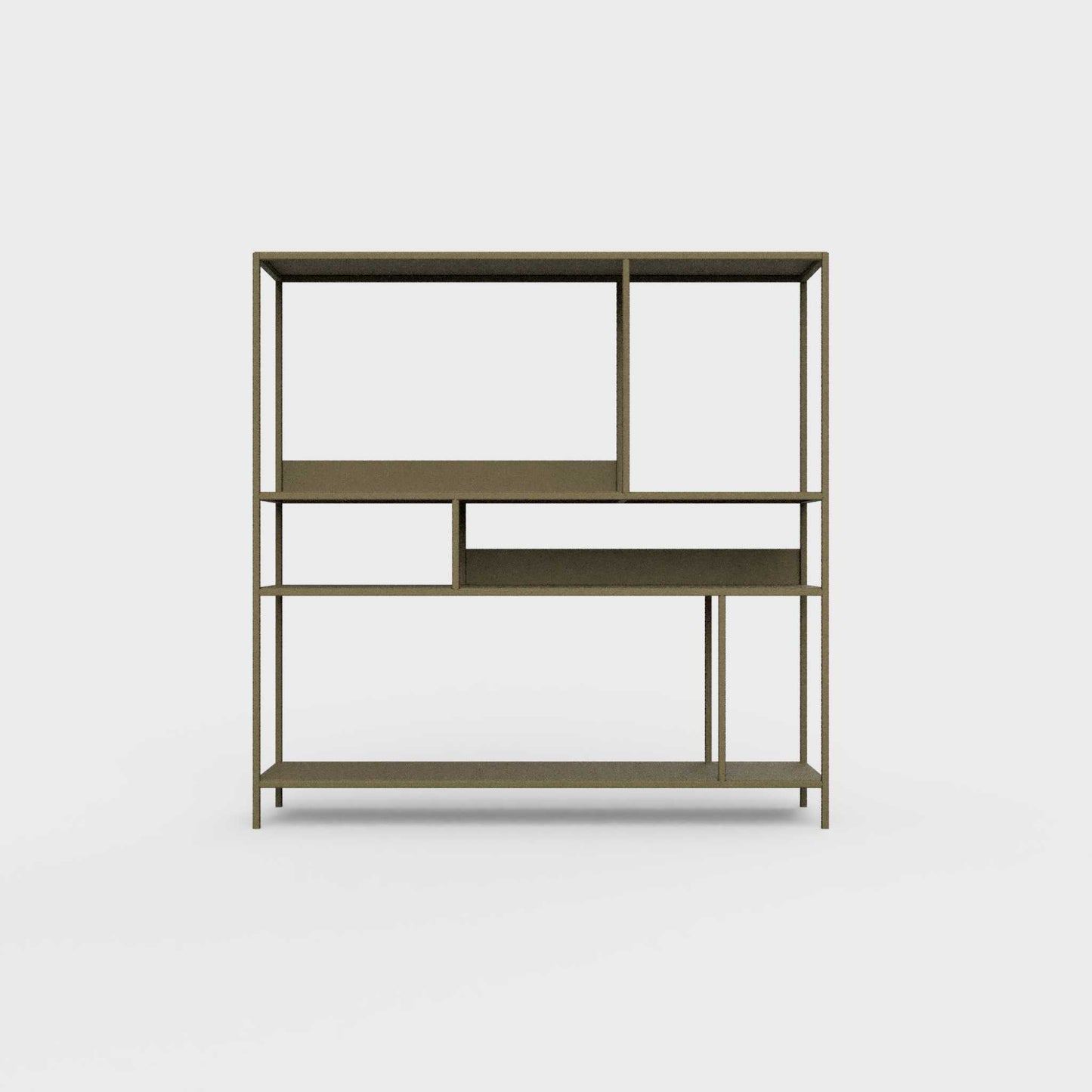 Brown olive brown-green ÉTAUDORÉ DESIVA shelving unit made from highest quality powder coated steel