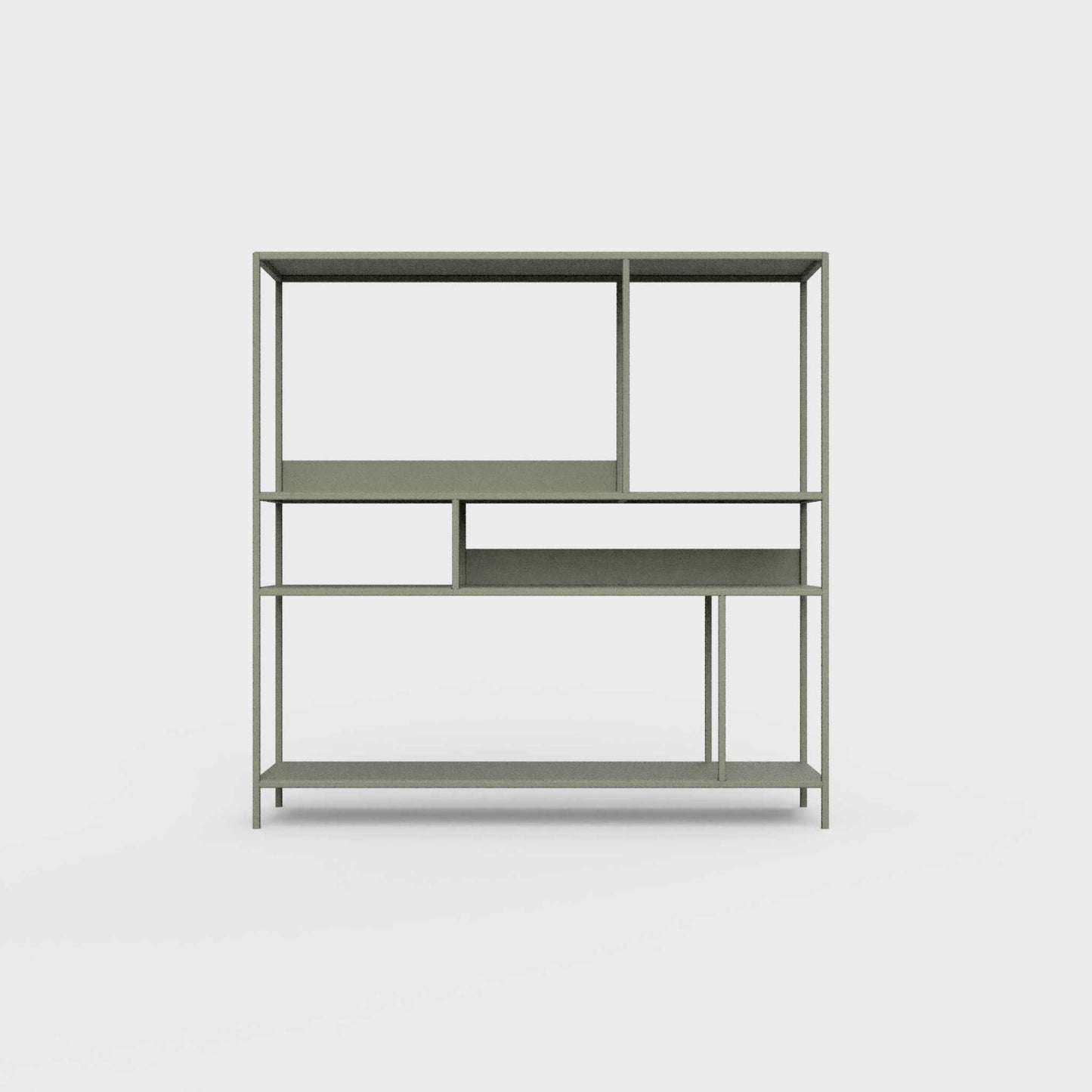 Faded olive green ÉTAUDORÉ DESIVA shelving unit made from highest quality powder coated steel