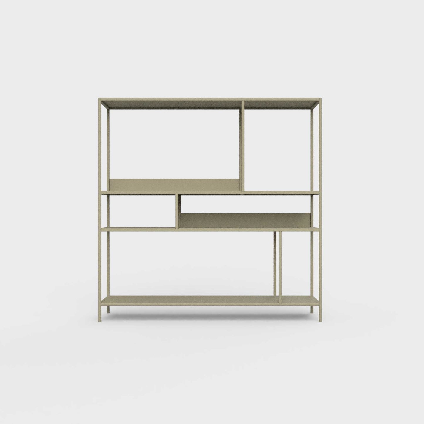 Light olive ÉTAUDORÉ DESIVA shelving unit made from highest quality powder coated steel