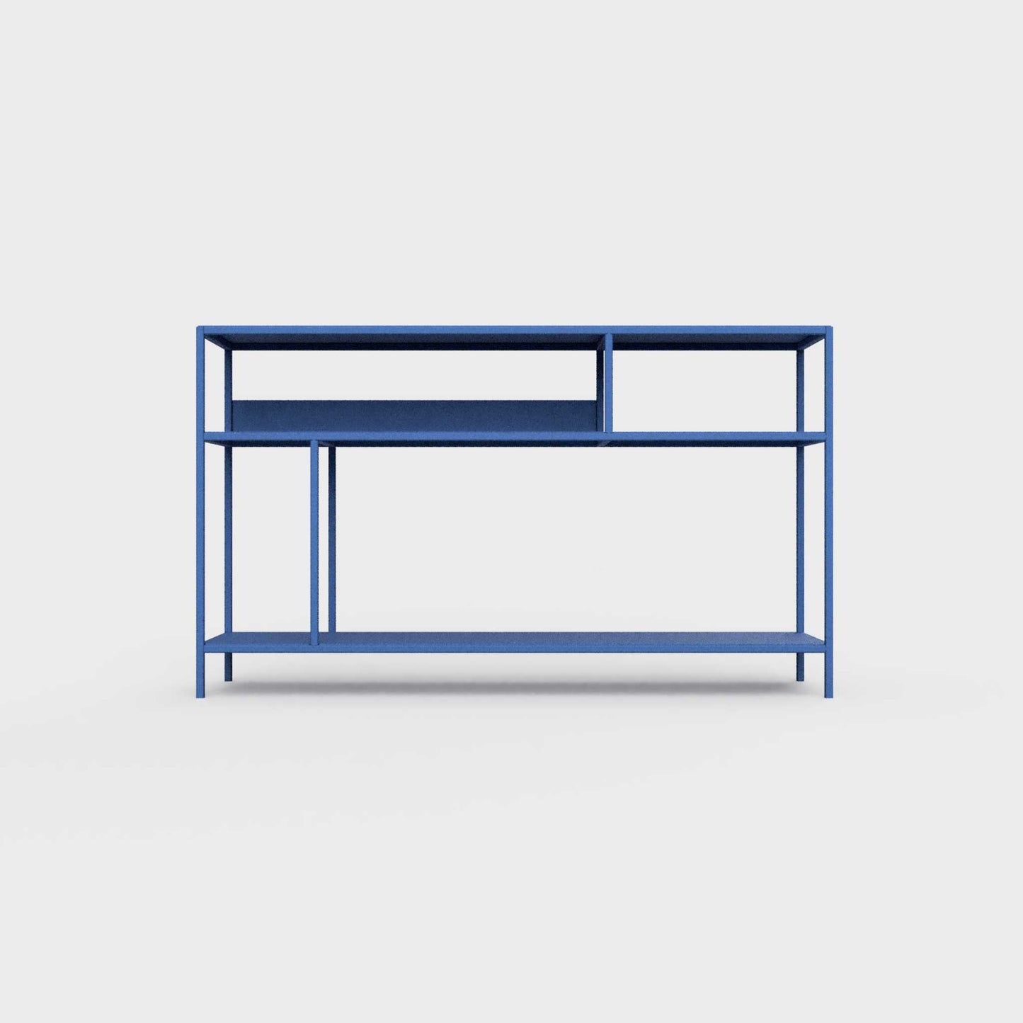 Azure blue color ÉTAUDORÉ DESIVA small shelving unit Floks 03, made to order from highest quality powder coated steel