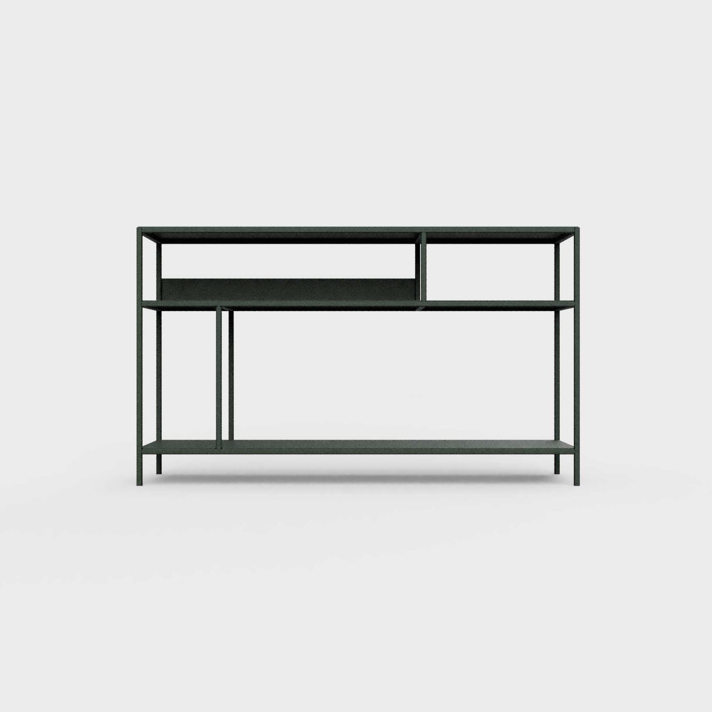 Bottle green color ÉTAUDORÉ DESIVA small shelving unit Floks 03, made to order from highest quality powder coated steel
