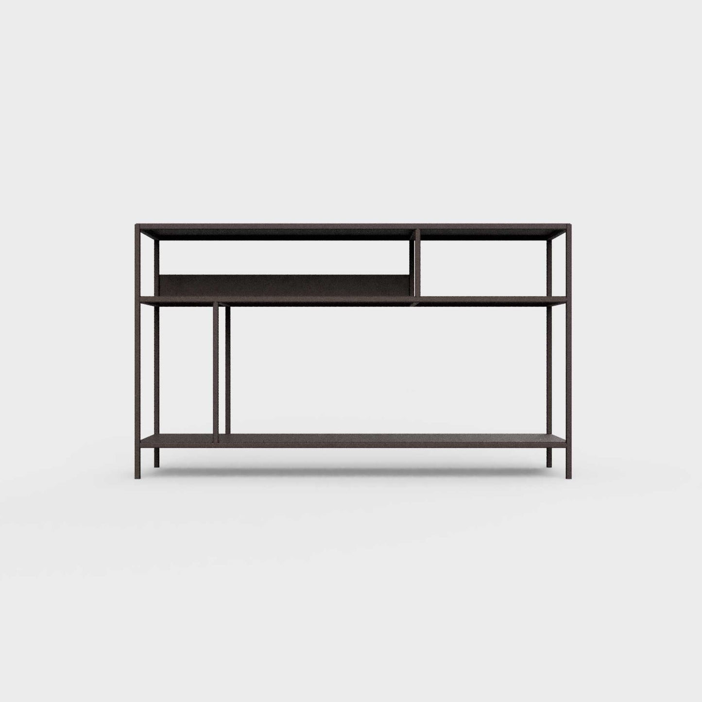 Coffee brown color ÉTAUDORÉ DESIVA small shelving unit Floks 03, made to order from highest quality powder coated steel