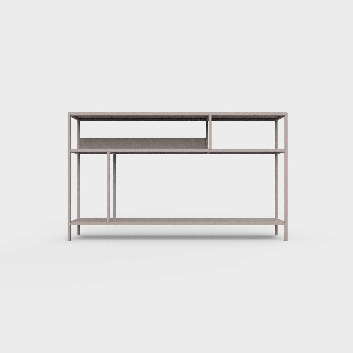 Cold beige color ÉTAUDORÉ DESIVA small shelving unit Floks 03, made to order from highest quality powder coated steel