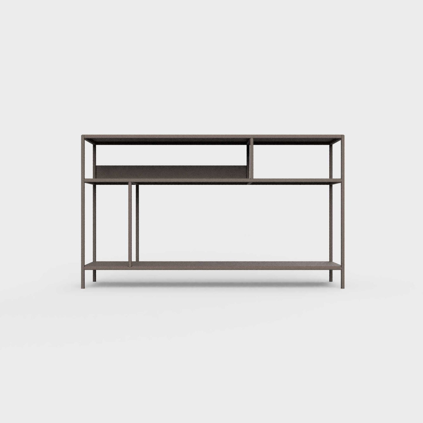 Earth brown color ÉTAUDORÉ DESIVA small shelving unit Floks 03, made to order from highest quality powder coated steel