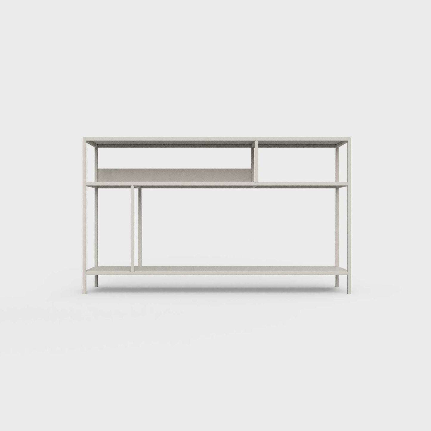 Light beige ÉTAUDORÉ DESIVA small shelving unit Floks 03, made to order from highest quality powder coated steel