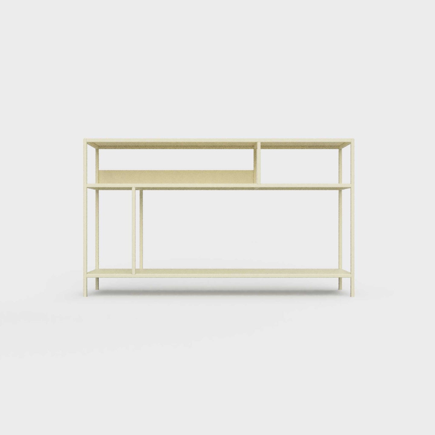Light ecru color ÉTAUDORÉ DESIVA small shelving unit Floks 03, made to order from highest quality powder coated steel