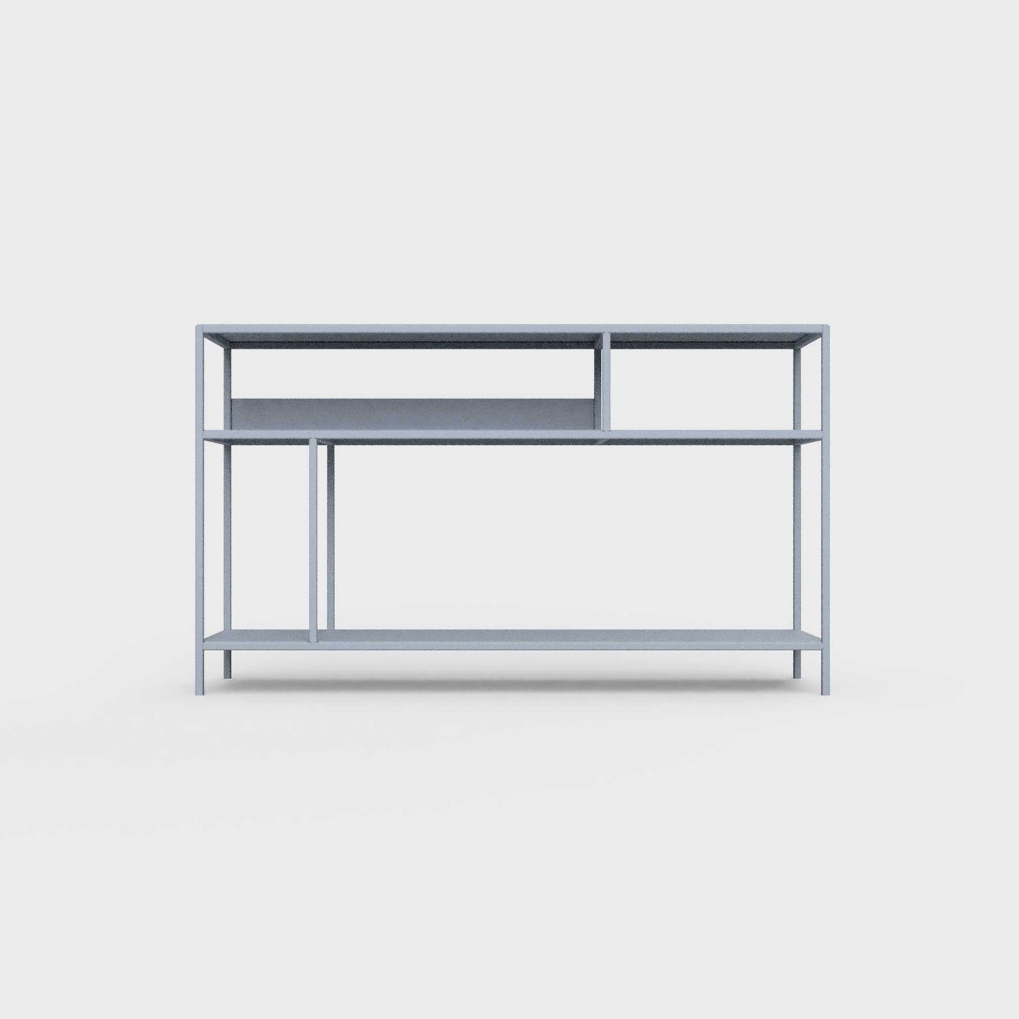 Pigeon blue color ÉTAUDORÉ DESIVA small shelving unit Floks 03, made to order from highest quality powder coated steel