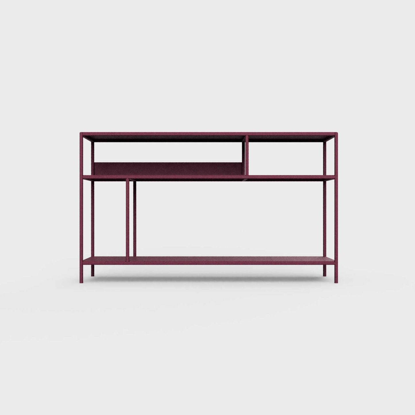 Plum purple color ÉTAUDORÉ DESIVA small shelving unit Floks 03, made to order from highest quality powder coated steel