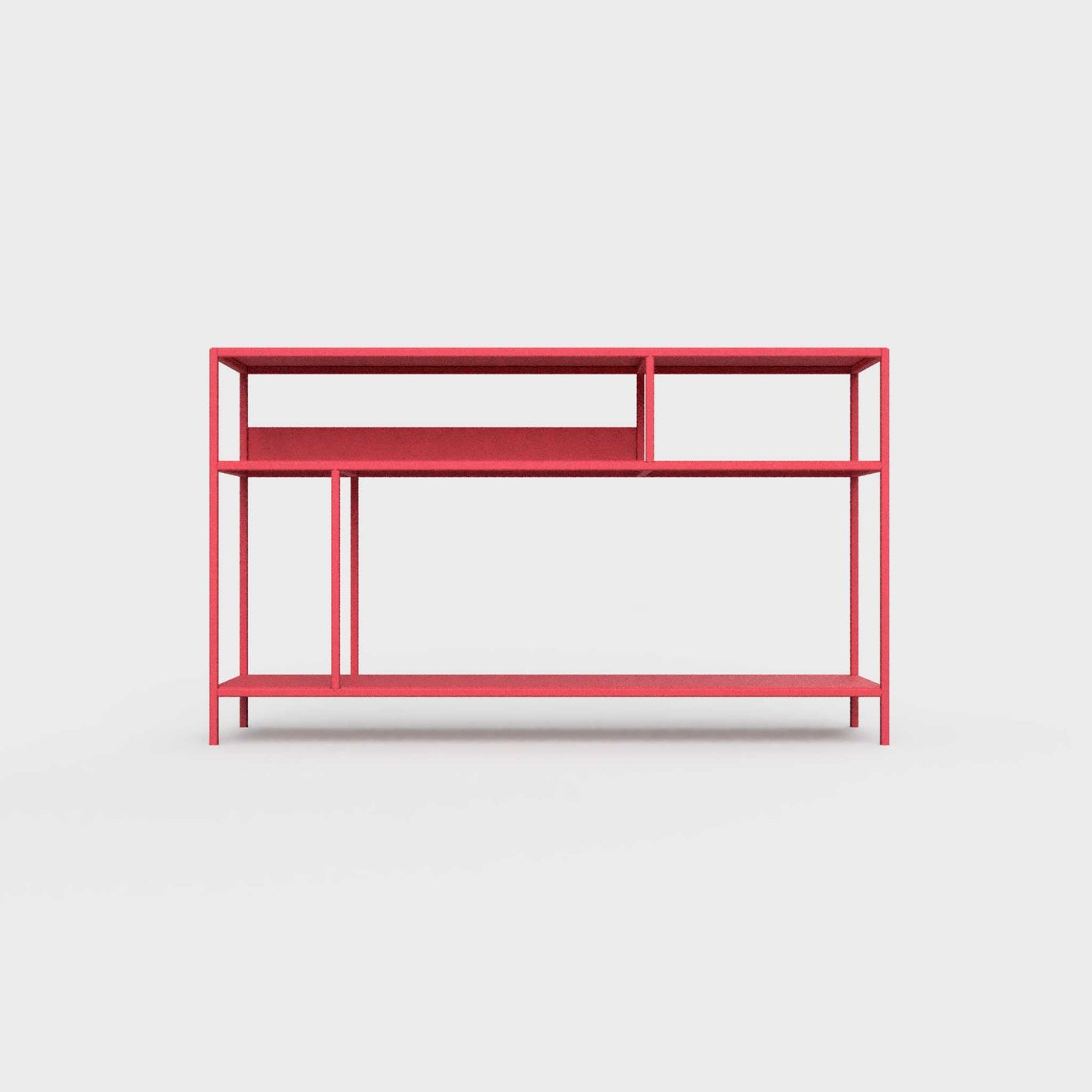 Raspberry color ÉTAUDORÉ DESIVA small shelving unit Floks 03, made to order from highest quality powder coated steel