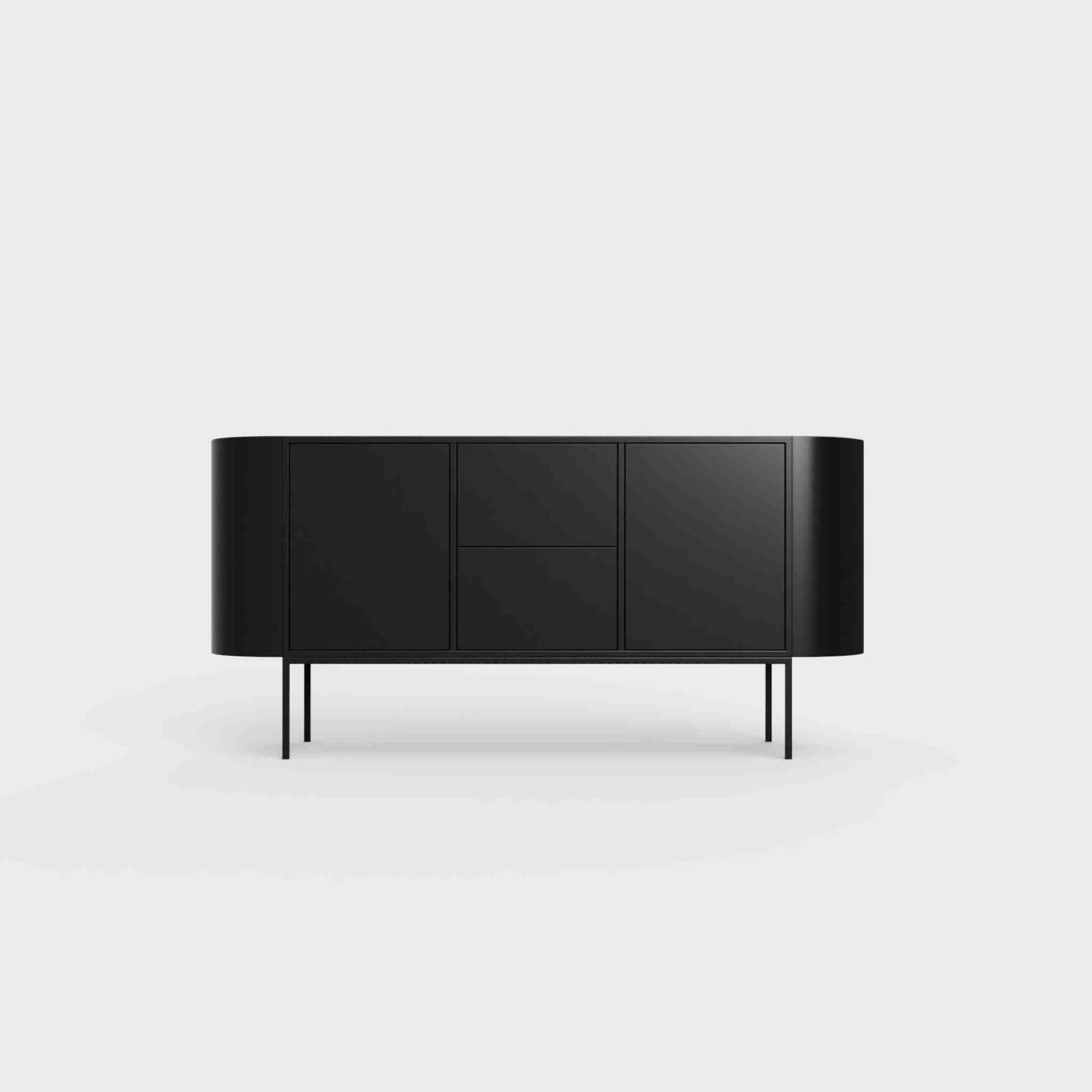ÉTAUDORÉ Desiva Lumia 01 steel rounded sideboard in black powder coated steel