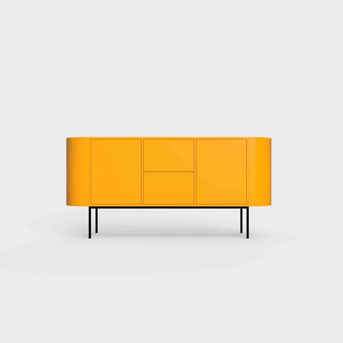 ÉTAUDORÉ Desiva Lumia 01 steel rounded sideboard in orange powder coated steel