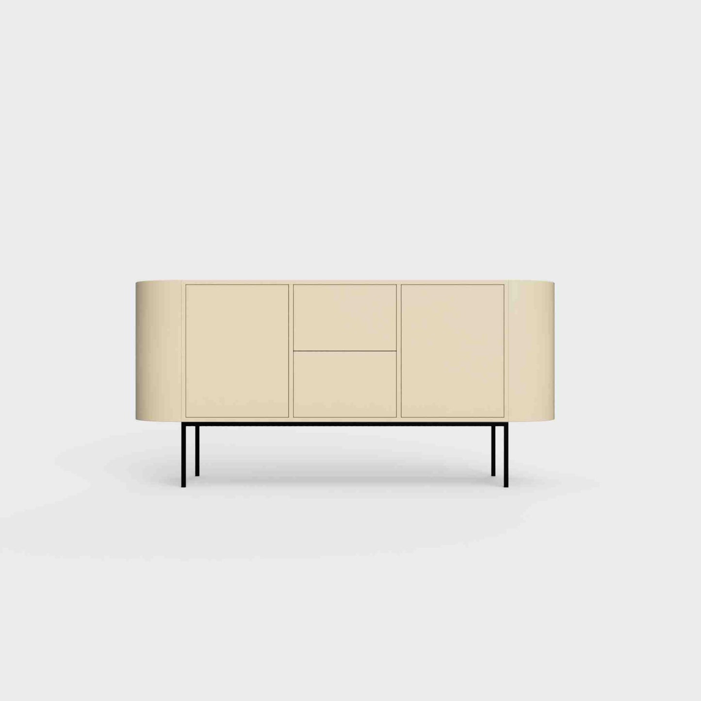 ÉTAUDORÉ Desiva Lumia 01 steel rounded sideboard in sand powder coated steel