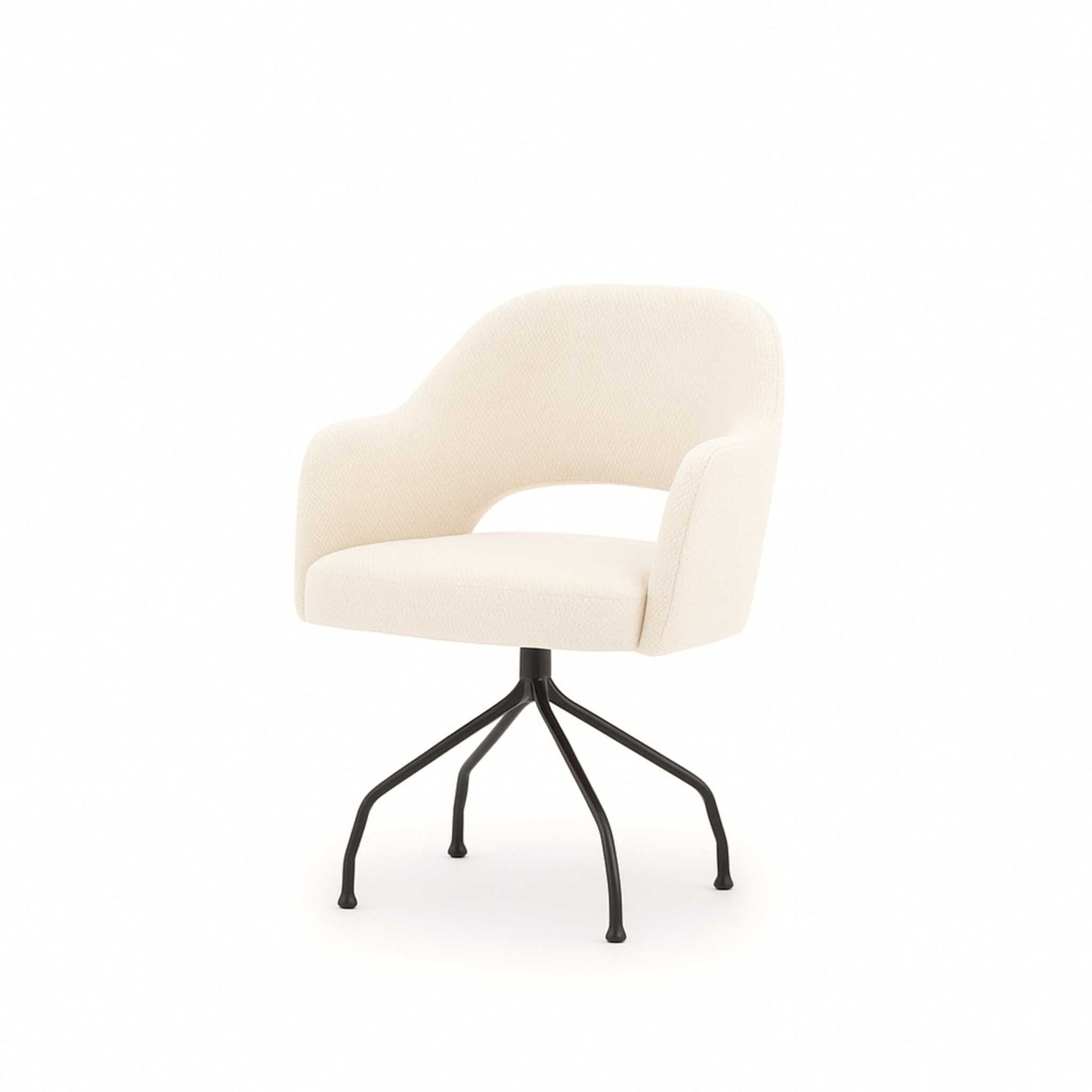 ÉTAUDORÉ Office chair without wheels in the cream Mare 02 fabric