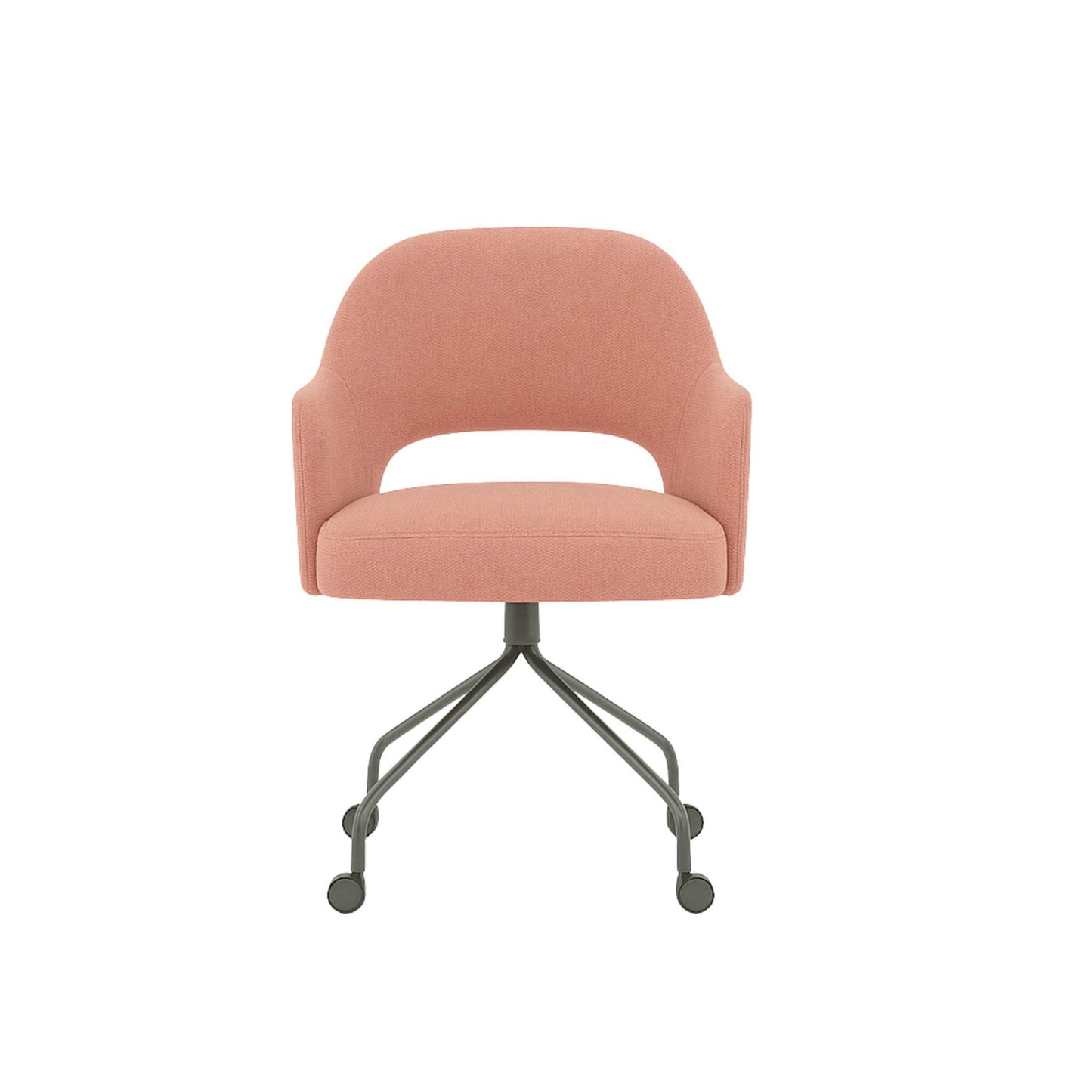 ÉTAUDORÉ Office chair on wheels in the coral Mare 09 fabric