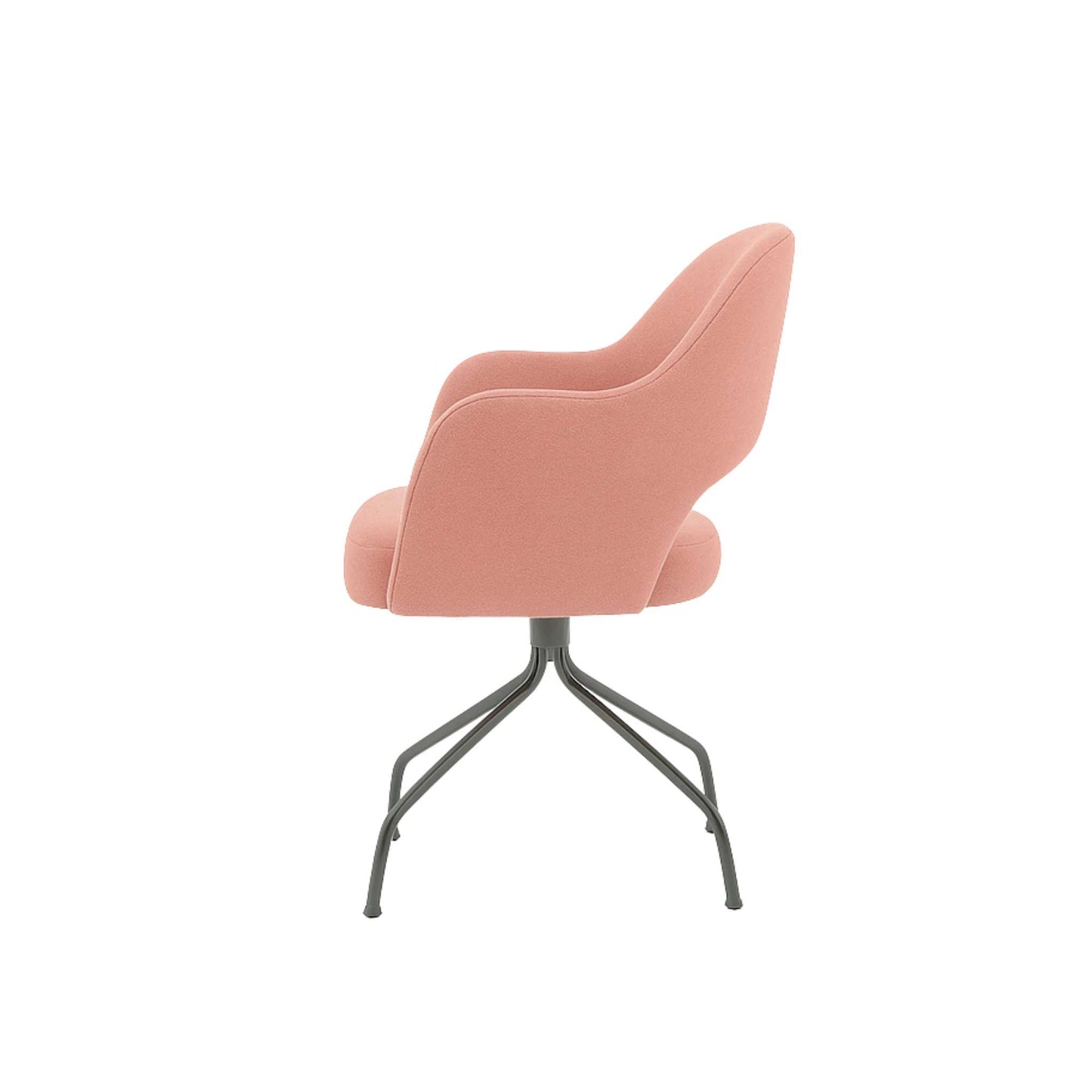ÉTAUDORÉ Office chair without wheels in the coral Mare 09 fabric