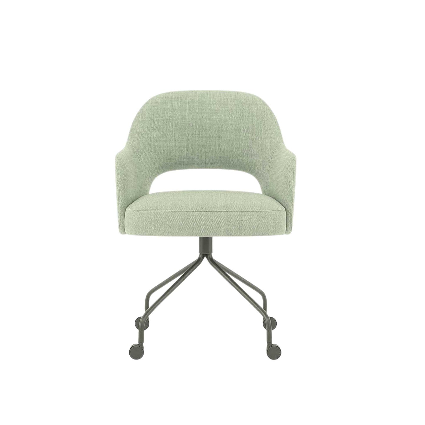 ÉTAUDORÉ Office chair on wheels in the turquoise Mare 24 fabric