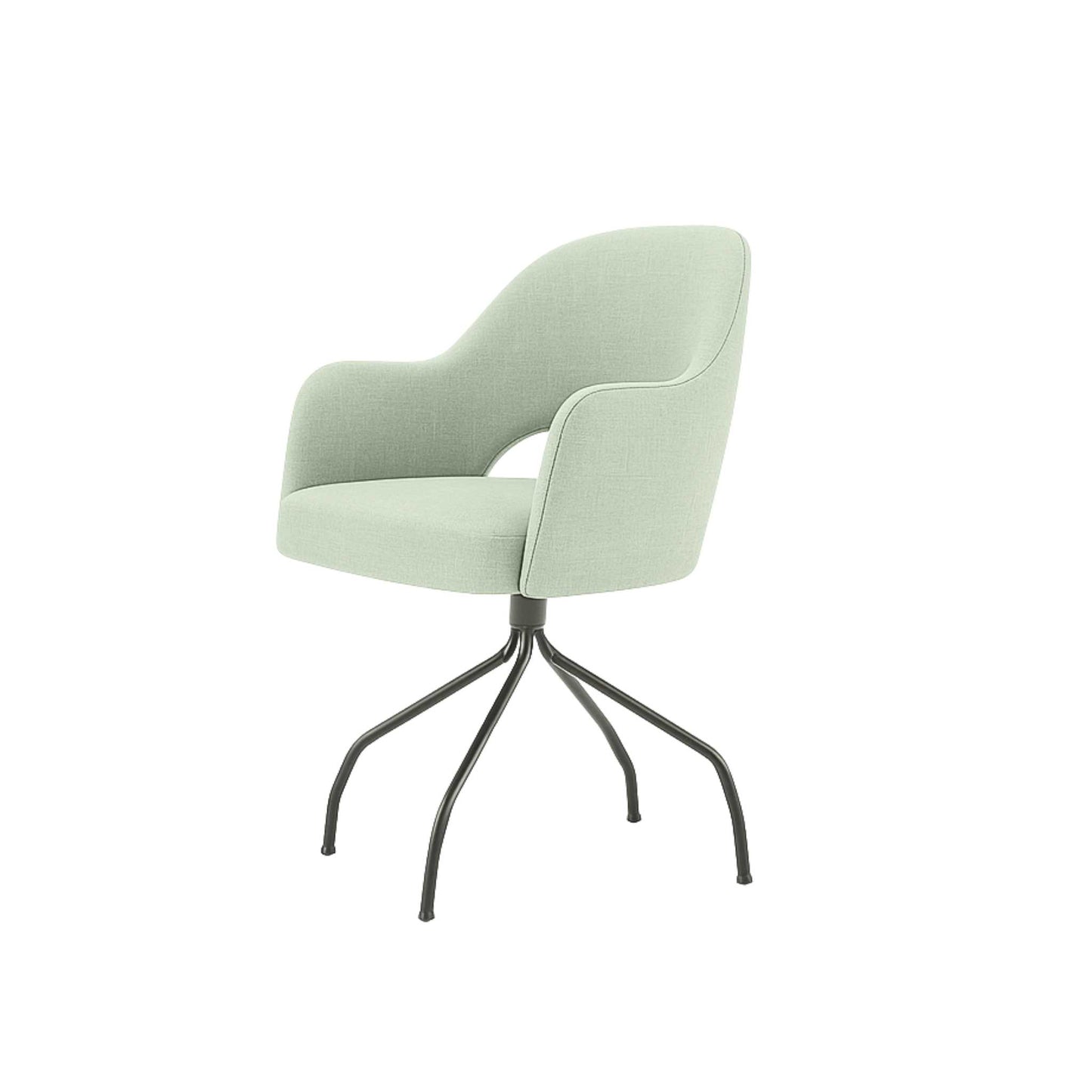 ÉTAUDORÉ Office chair without wheels in the turquoise Mare 24 fabric