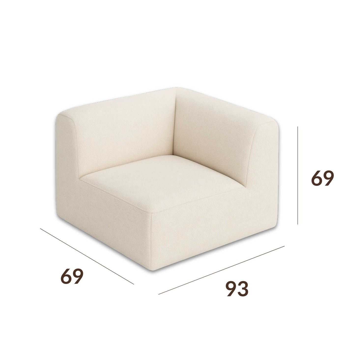 Corner module (module 2) of the ÉTAUDORÉ Saane modular sofa