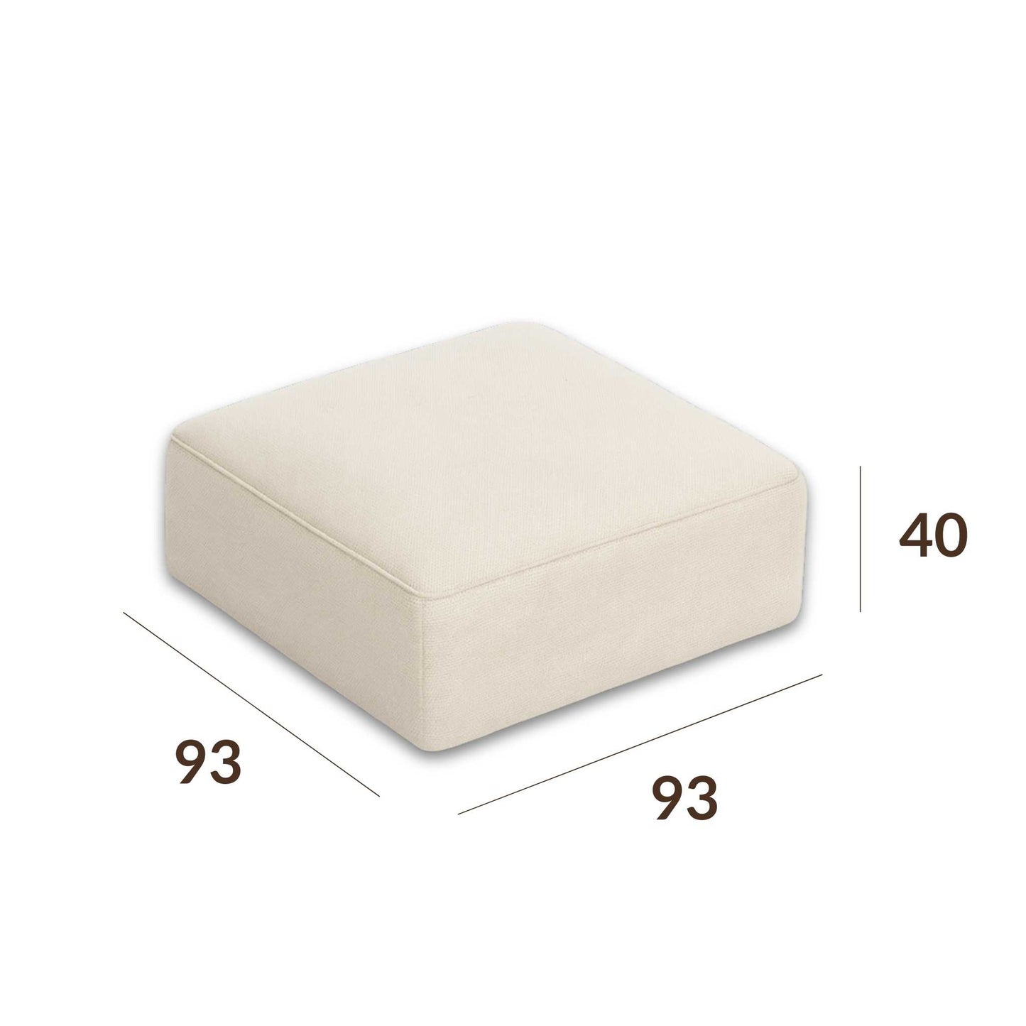 Pouf module (module 1) of the ÉTAUDORÉ Saane modular sofa