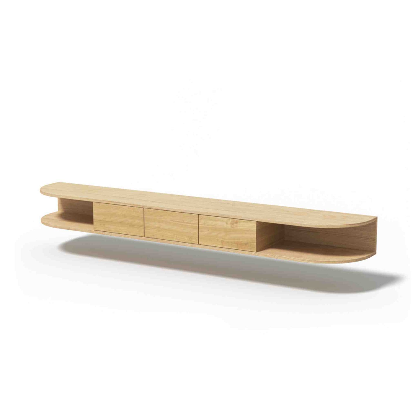 ÉTAUDORÉ San Salvatore wall mounted TV cabinet made to order from solid oak wood