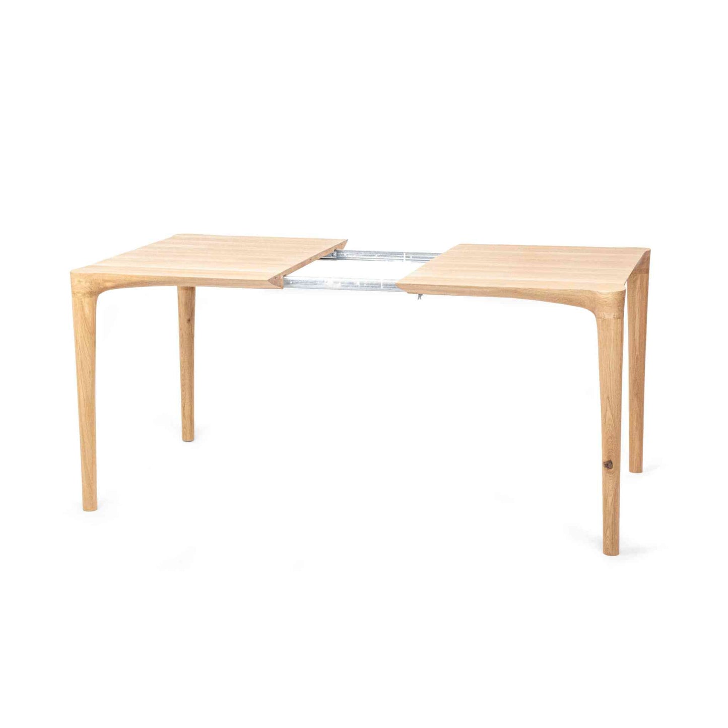 Extension feature of the ÉTAUDORÉ L'Argentine Solid Oak Wood rectangular table with beautifully rounded corners