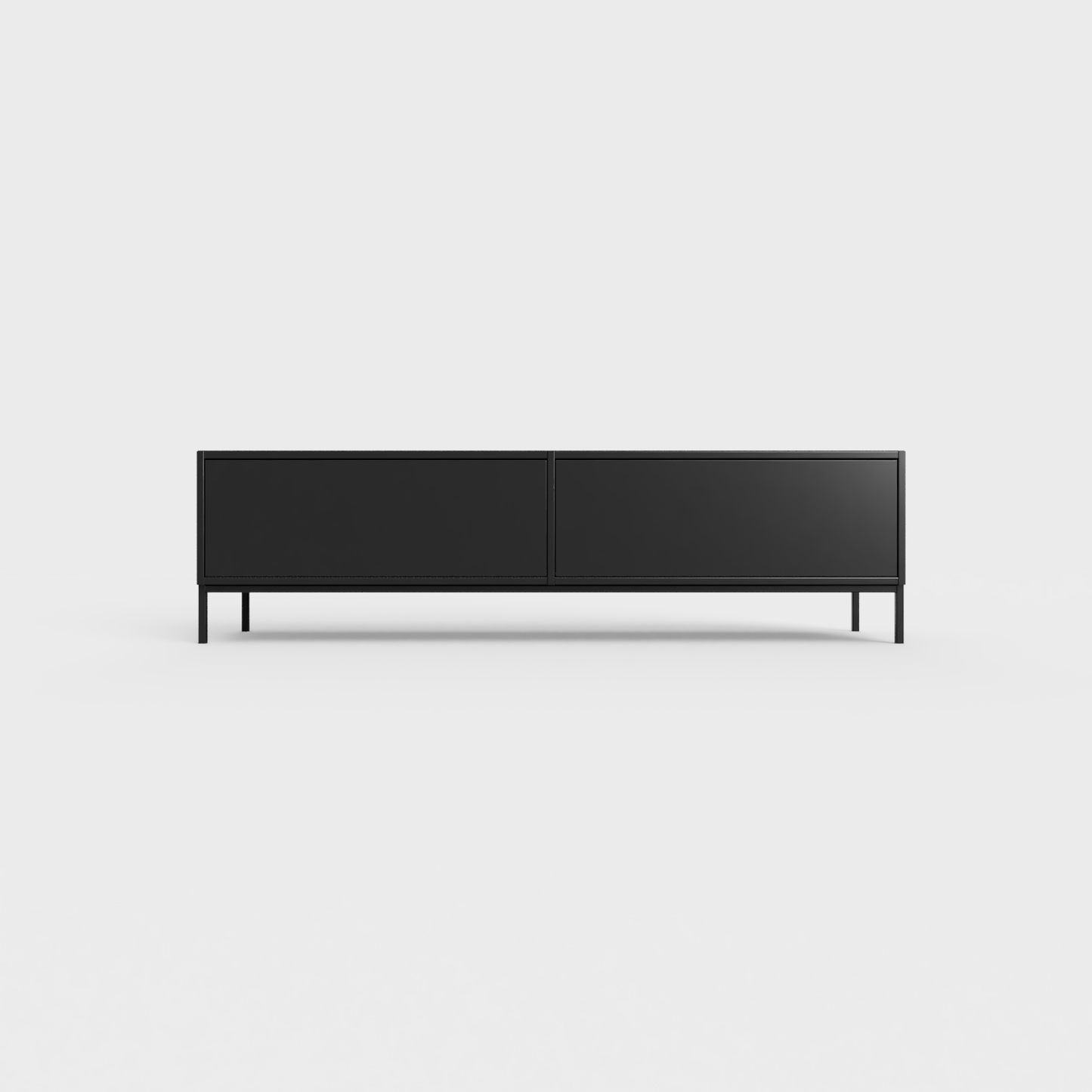 Prunus 01 Lowboard in Black color, powder-coated steel, elegant and modern piece of furniture for your living room