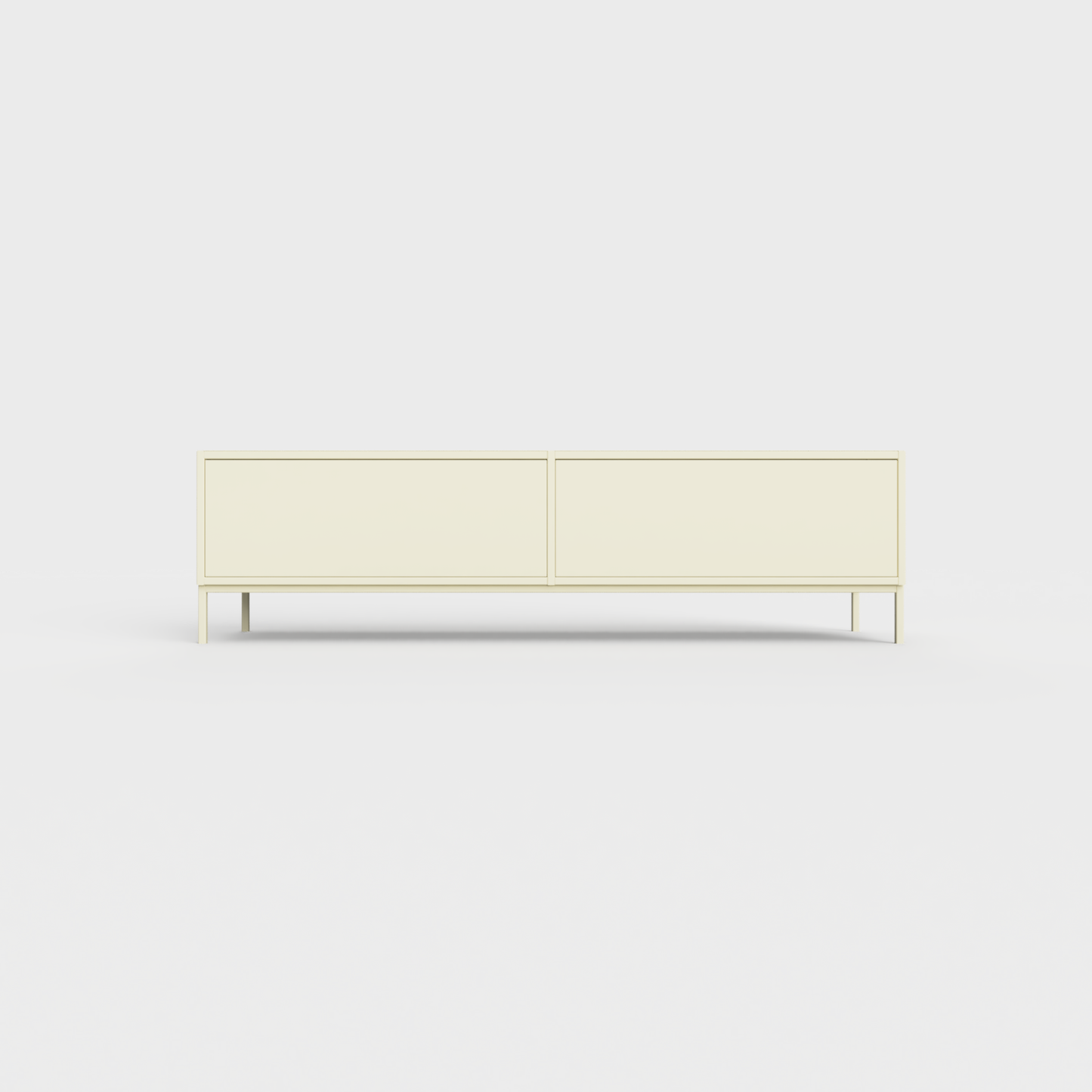 Prunus 01 Lowboard in Light Ecru color, powder-coated steel, elegant and modern piece of furniture for your living room