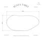 Tabletop measurements of the ÉTAUDORÉ & Our Wabi Sabi Home Agata Table
