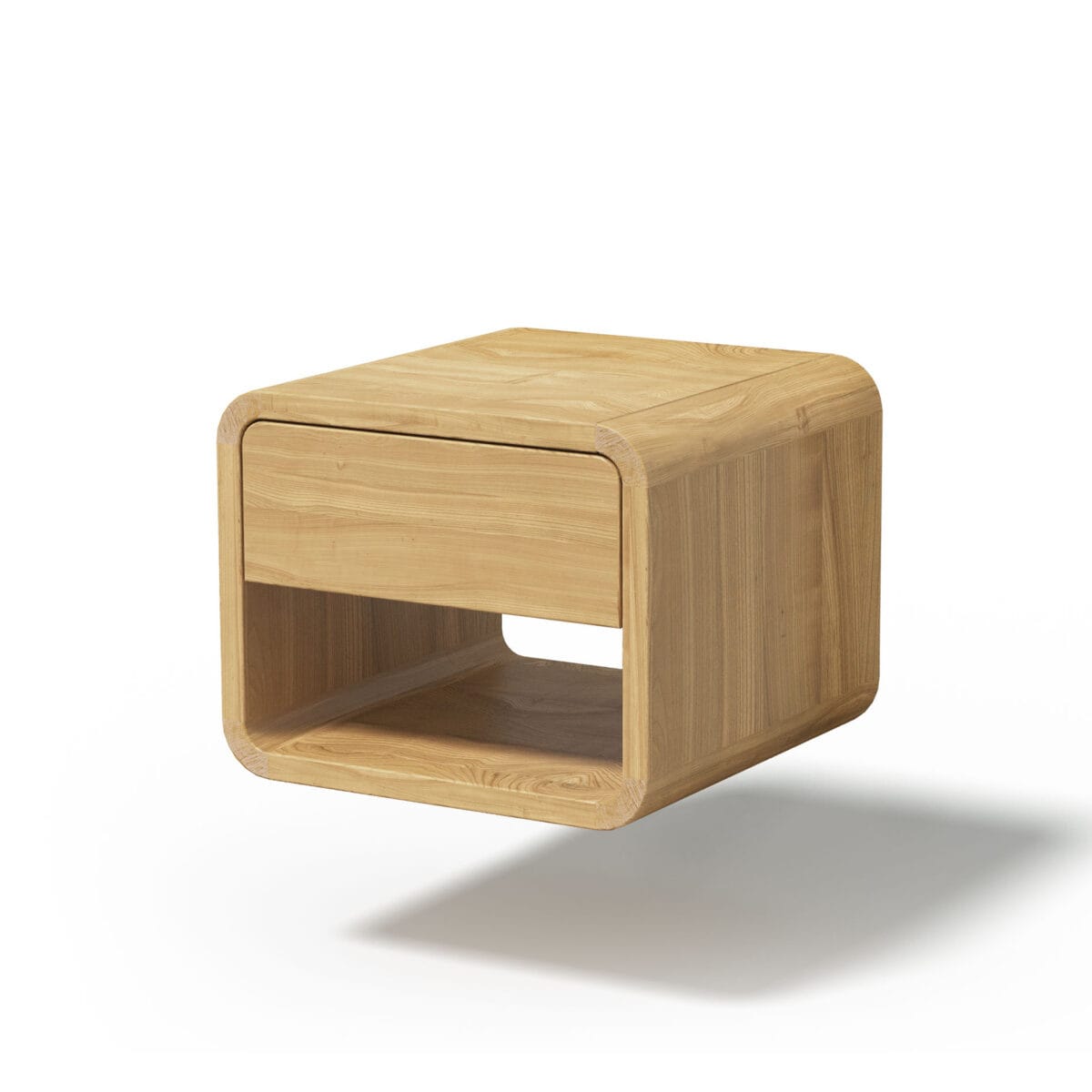 ETAUDORE Bernina wall-mounted bedside table in solid oak