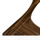 Leg detail of the Cervin desk with beautiful hourglass-shaped legs in solid walnut wood
