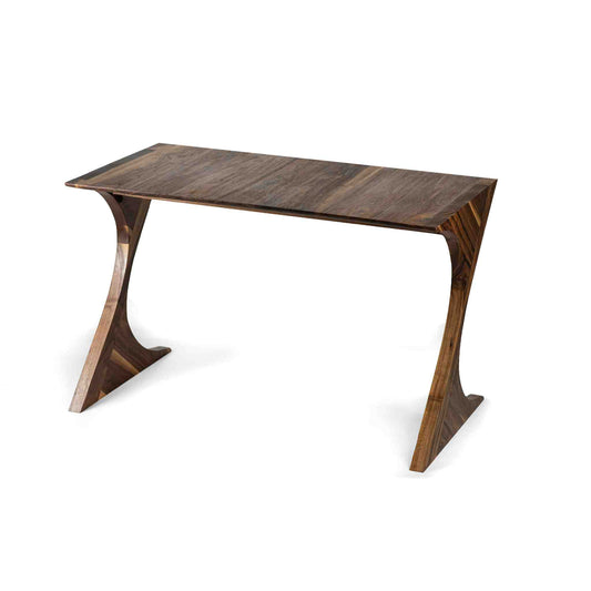 Cervin desk with beautiful hourglass-shaped legs in solid walnut wood
