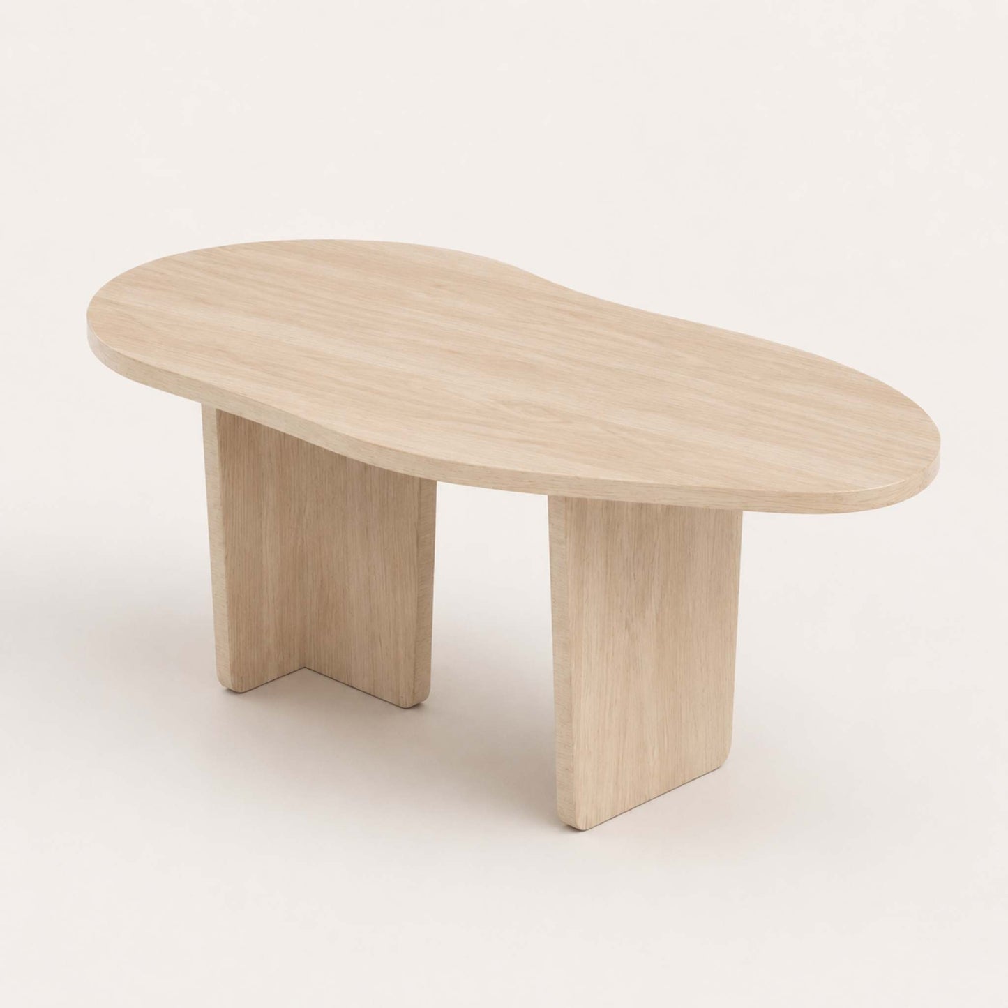 ÉTAUDORÉ & Our Wabi Sabi Home Agata organic shape table in solid oak wood, whitewashed finish