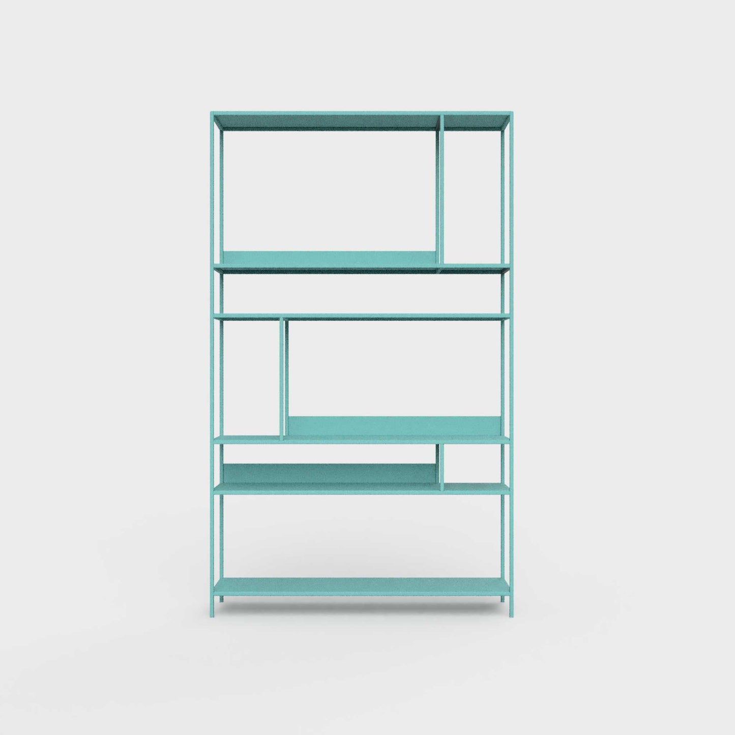 ÉTAUDORÉ Floks 01 powder coated steel bookcase in forget-me-not blue / green