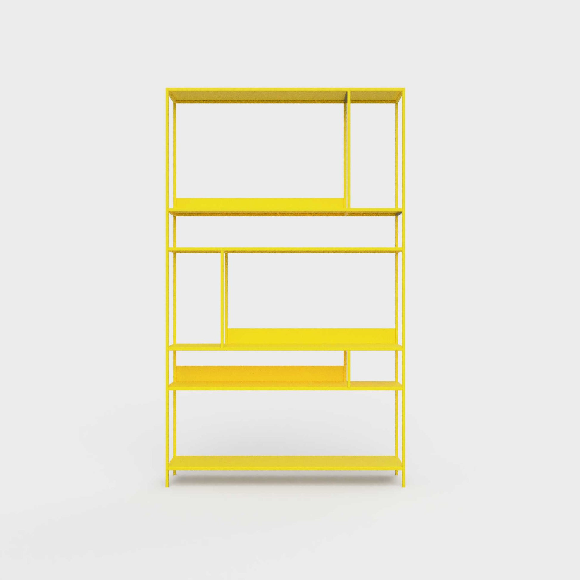 ÉTAUDORÉ Floks 01 powder coated steel bookcase in lemon yellow