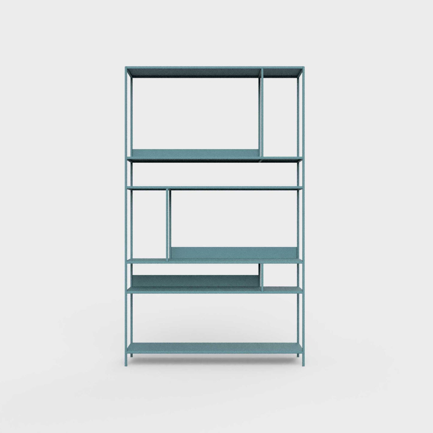 ÉTAUDORÉ Floks 01 powder coated steel bookcase in turquoise blue / green