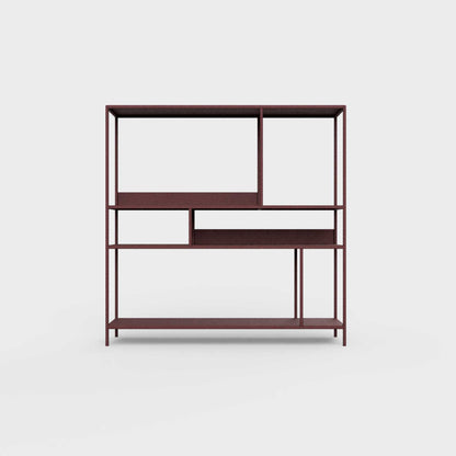 Burgundy wine red ÉTAUDORÉ DESIVA shelving unit made from highest quality powder coated steel
