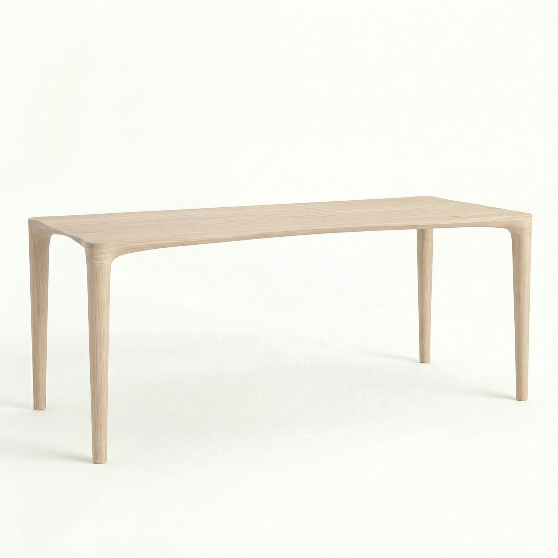 ÉTAUDORÉ L'Argentine Solid Oak Wood rectangular table in whitewashed finish