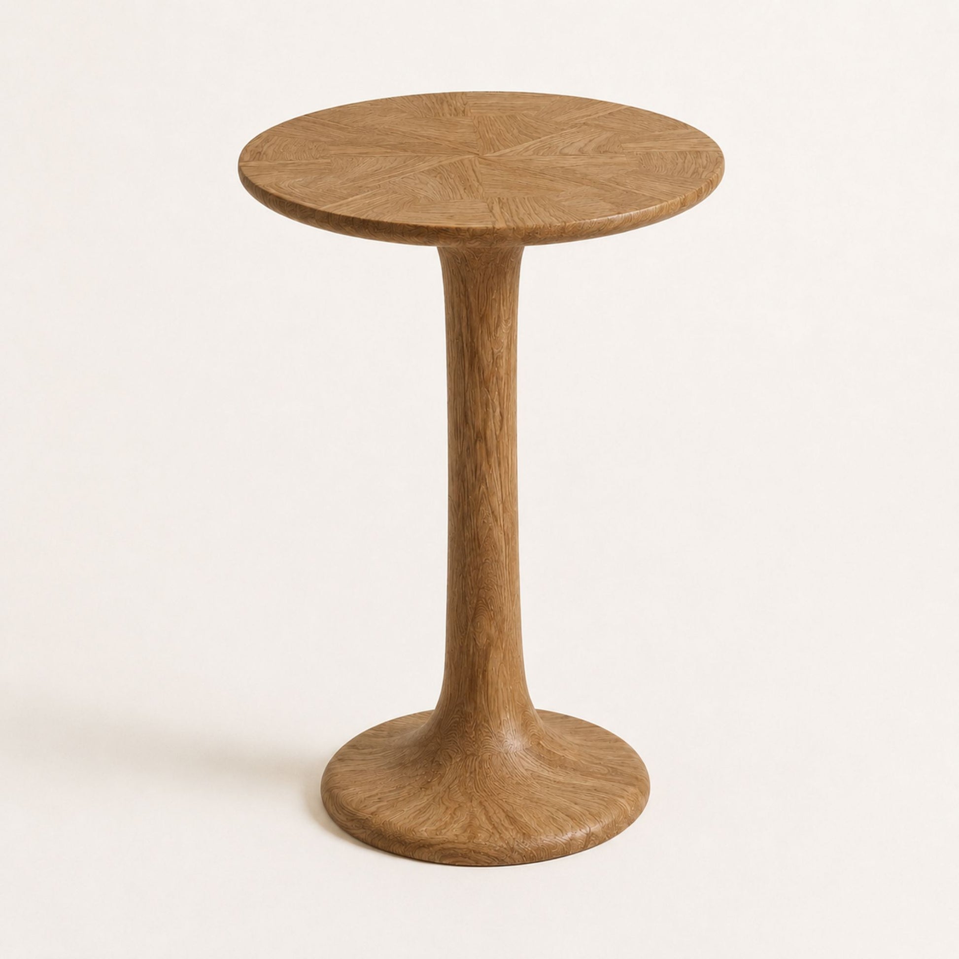 ETAUDORE Lianna Side Table in Solid Oak Wood - Smoky Finish