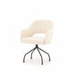ÉTAUDORÉ Office chair without wheels in the cream Mare 02 fabric
