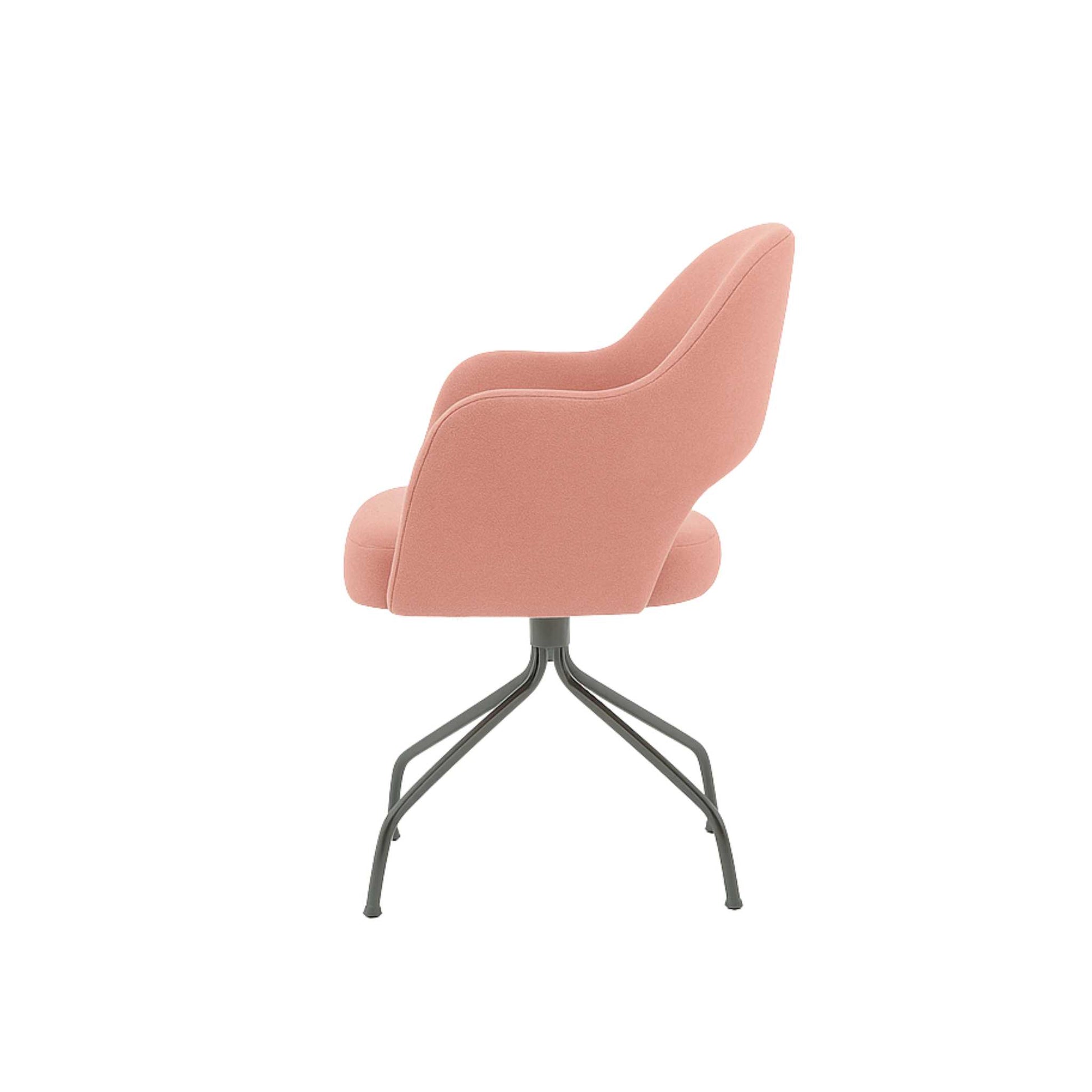 ÉTAUDORÉ Office chair without wheels in the coral Mare 09 fabric