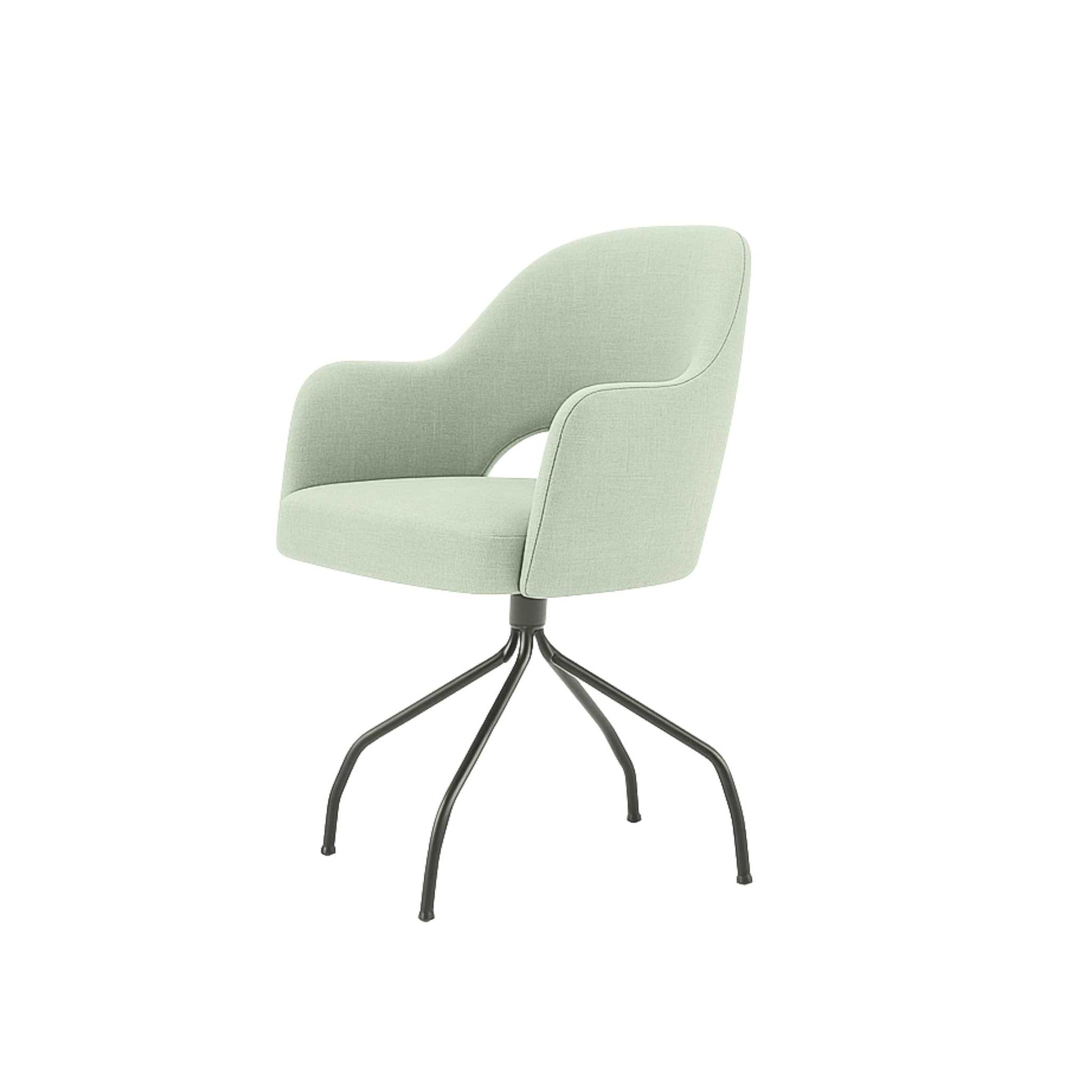 ÉTAUDORÉ Office chair without wheels in the turquoise Mare 24 fabric